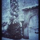Triumphal gate of the Pszczyna Park in winter